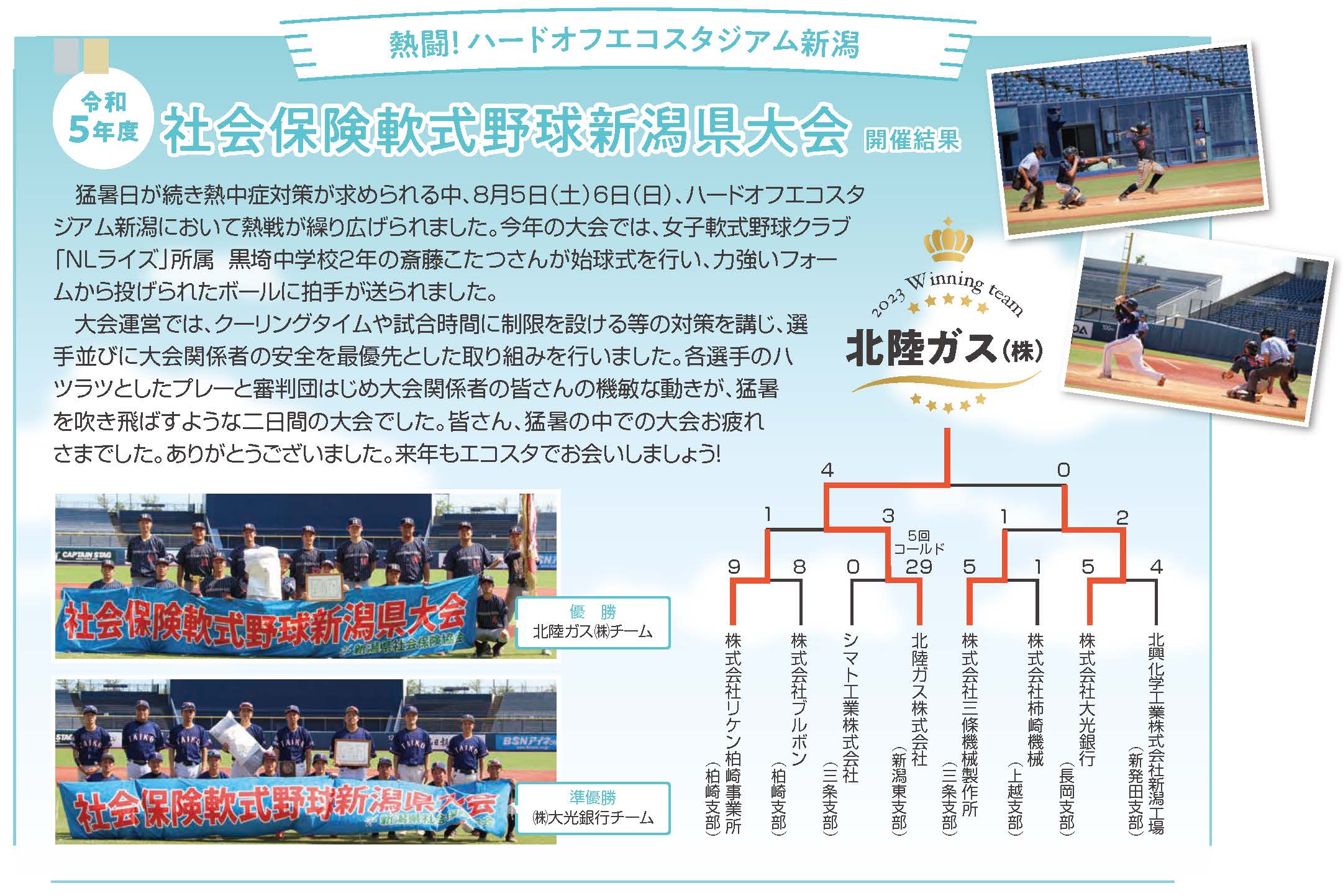 令和5年度　社会保険軟式野球新潟県大会